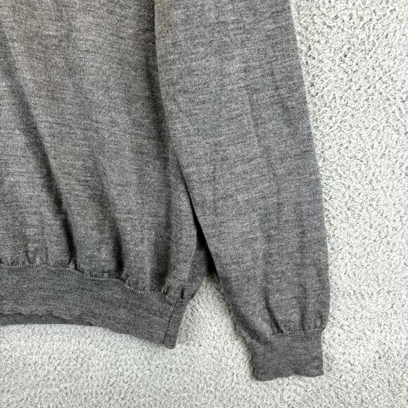 Mens Merino Wool Sweater XXL Gray Kurt Cobain Grandpacore Academia Preppy - Picture 4 of 9